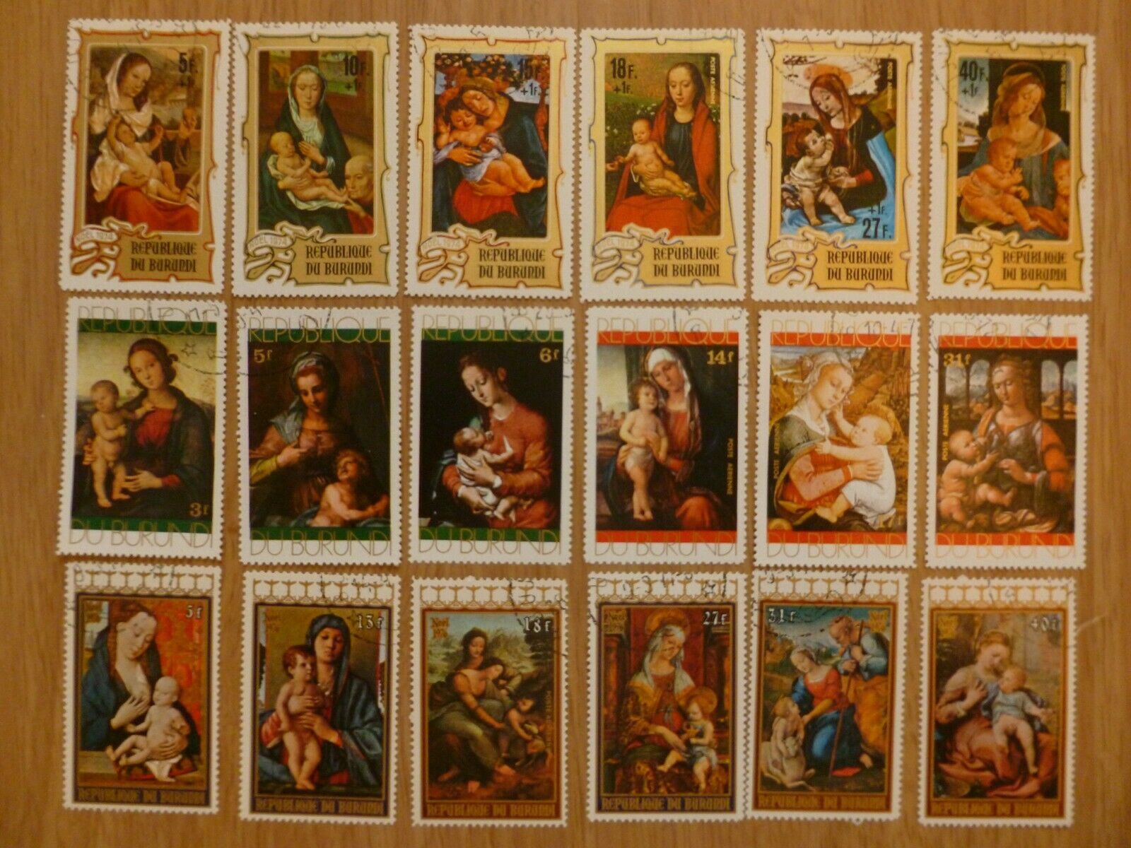 BURUNDI  stamps NOEL 1968-1976 Art Christmas #1 - Fresh Stock Dated January 2026