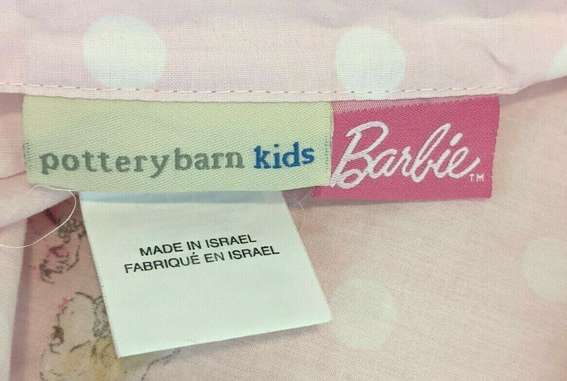 Pottery Barn Kids BARBIE Sham PAIR PINK Retro Organic Cotton Pink Std Polka Dots - Fresh Stock Dated December 2025
