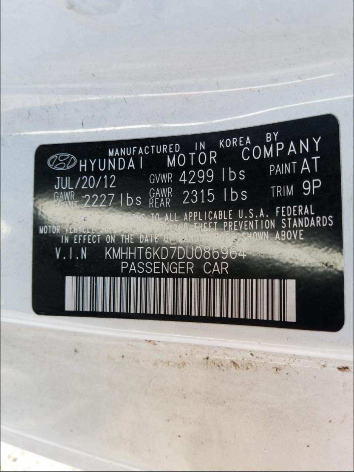 2013 HYUNDAI GENESIS (Transmission) Coupe MT Manual 2.0L 6 Speed 136K Miles - Fresh Stock Dated February 2026