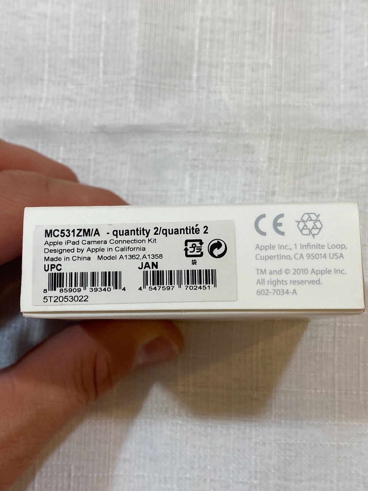 BRAND NEW Apple iPad Camera Connection Kit - MC531ZM/A - 2010 - Unopened - Fresh Stock Dated February 2026