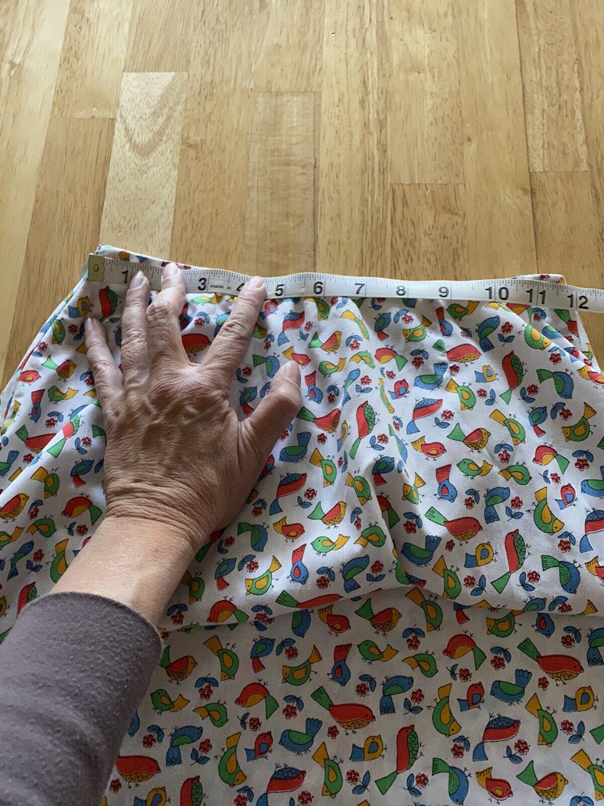 VTG 70’s high waist bird partridge print ruffle hem maxi skirt 24” - Fresh Stock Dated March 2026