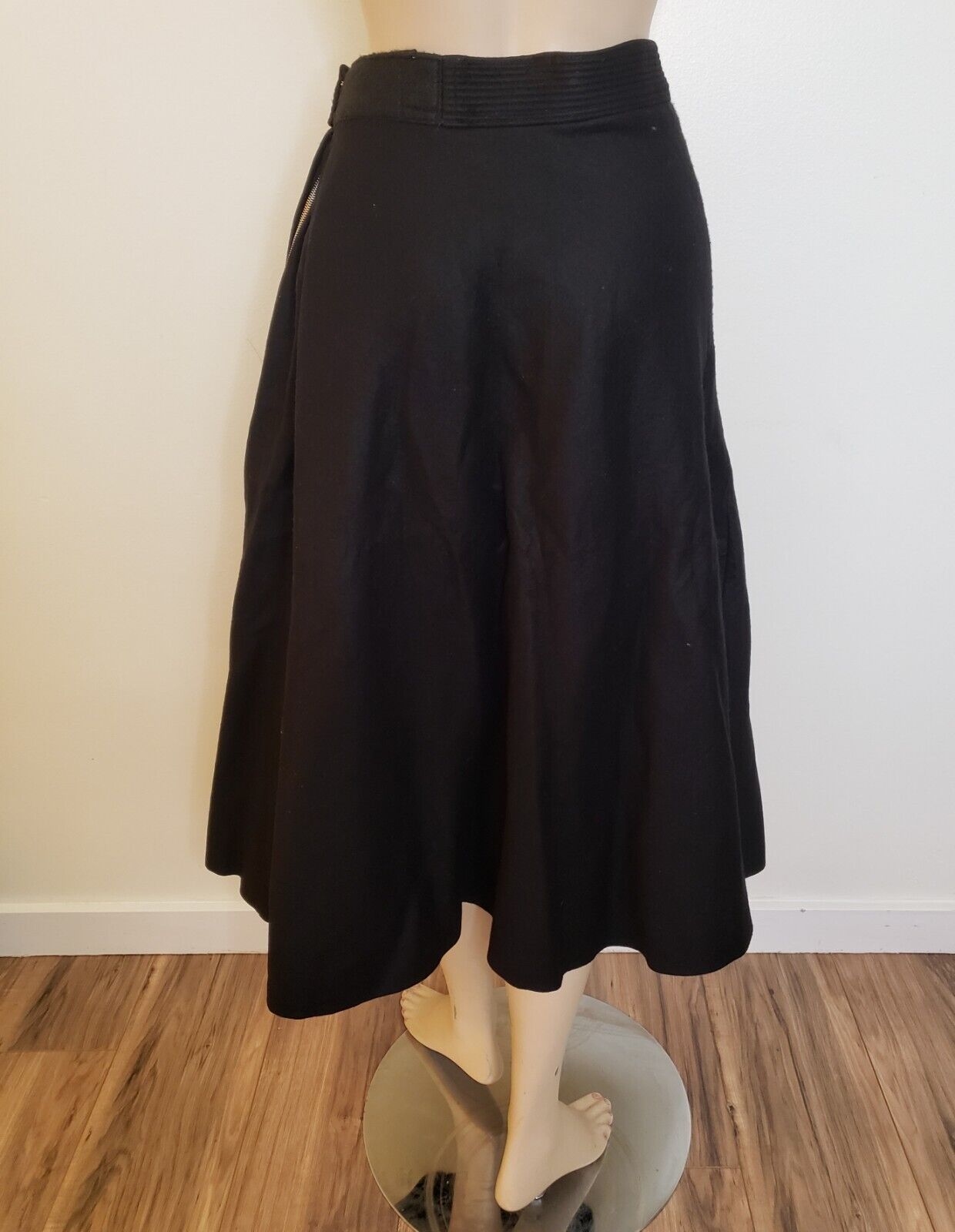 Vtg 1950s 50s Black Wool Felt Circle Skirt Poodle Skirt Style Horses Swing 10/12 - Fresh Stock Dated March 2026
