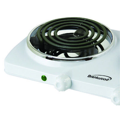 Brentwood Ts-368 Electric 1500W Double Burner Spiral White - Fresh Stock Dated December 2025