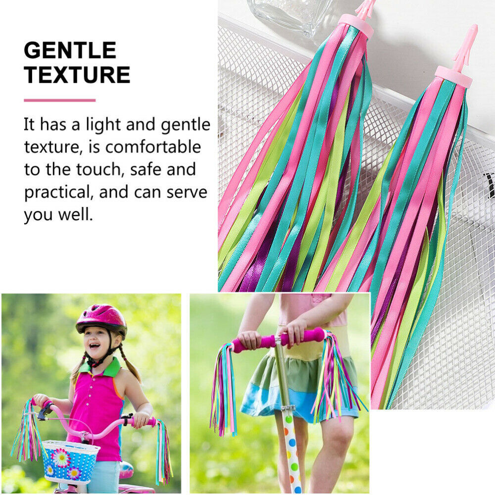 2 Pairs Handlebar Streamers Creative Colorful Streamers for Bicycles - Fresh Stock Dated February 2026