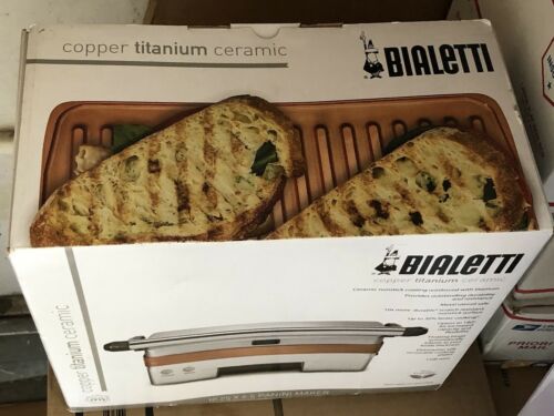 Bialetti Panini Grill Ceramic Copper - Stainless Steel,Copper - Fresh Stock Dated December 2025
