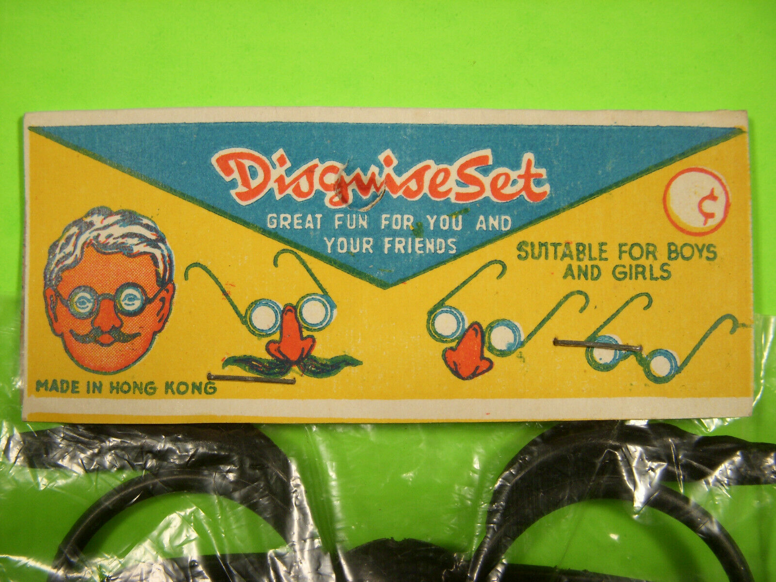 ⭐️ 2 Vintage DISGUISE SET Hong Kong GROUCHO MARX Glasses Face Nose NOVELTY Gag⭐️ - Fresh Stock Dated February 2026