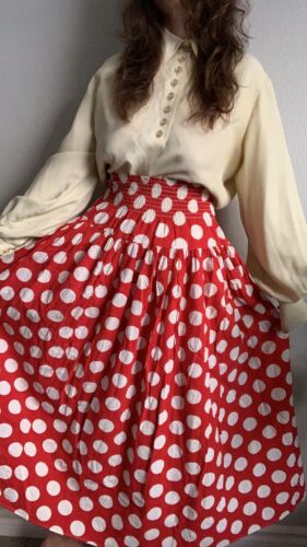 Vintage 1930s Polka Dot Cotton Midi Skirt - Fresh Stock Dated February 2026