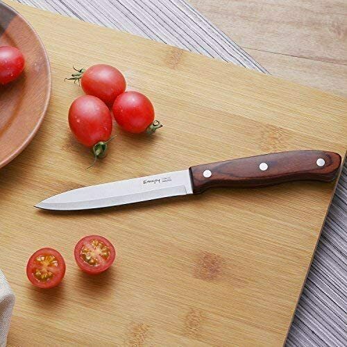 Knife Set with Block, 6 Pcs Kitchen Knives Set with Wood Block, Stainless Steel - Fresh Stock Dated December 2025