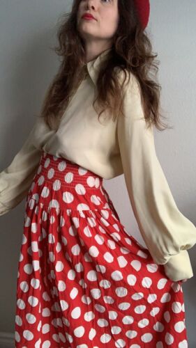 Vintage 1930s Polka Dot Cotton Midi Skirt - Fresh Stock Dated February 2026