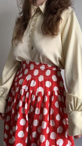 Vintage 1930s Polka Dot Cotton Midi Skirt - Fresh Stock Dated February 2026