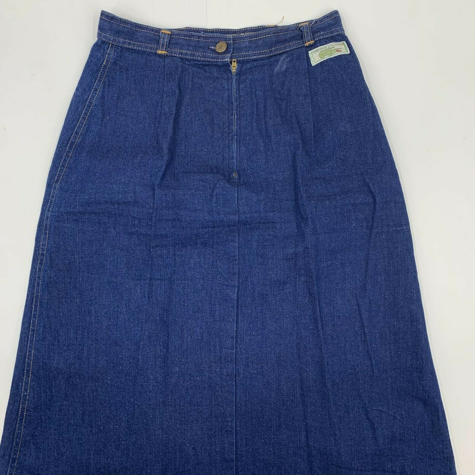 Vintage 80s Denim A line Jean Skirt by Lacoste Size L Large Blue Streetwear - Fresh Stock Dated February 2026