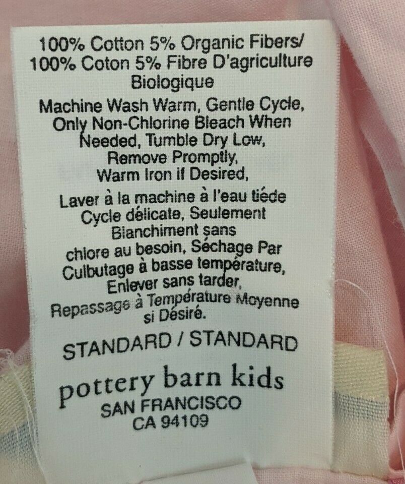 Pottery Barn Kids BARBIE Sham PAIR PINK Retro Organic Cotton Pink Std Polka Dots - Fresh Stock Dated December 2025