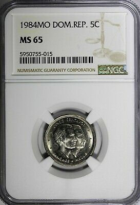 DOMINICAN REPUBLIC 1984 MO 5 Centavos NGC MS65 Sanchez and Mella KM# 59 (15) - Fresh Stock Dated December 2025