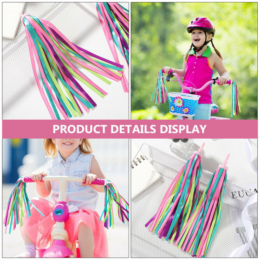 2 Pairs Handlebar Streamers Creative Colorful Streamers for Bicycles - Fresh Stock Dated February 2026