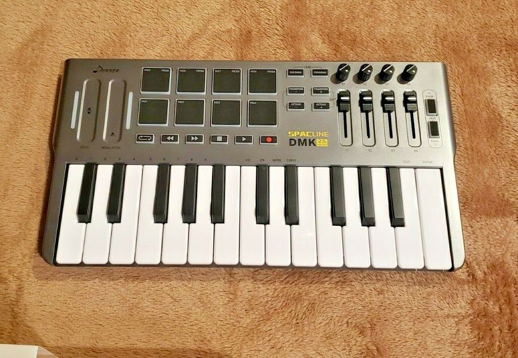 Donner MIDI Keyboard Spacline DMK 25 Mini New Open Box Working Condition Black - Fresh Stock Dated February 2026
