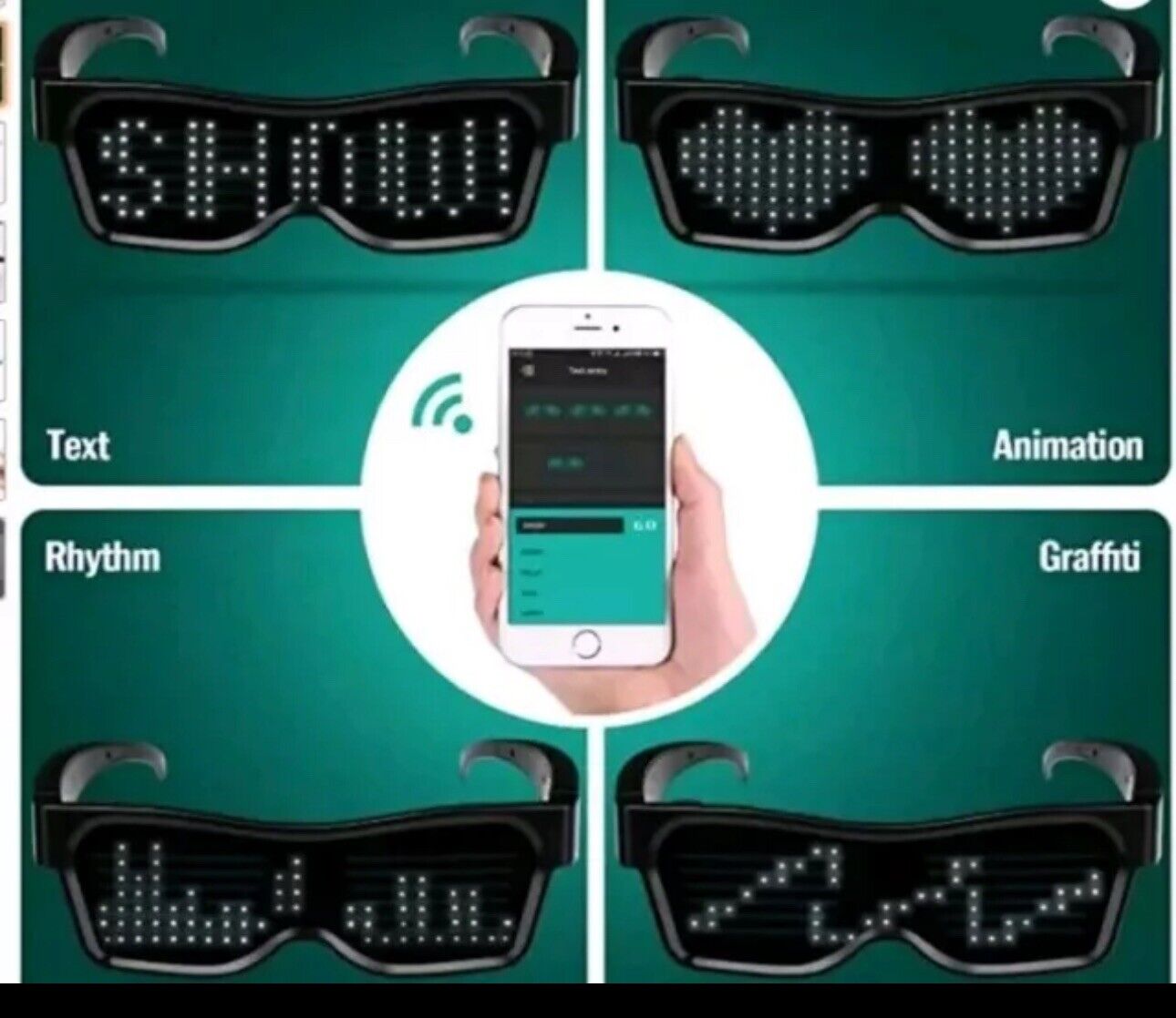 Magic LED Eyeglasses, Bluetooth Connected Display Smart Glasses. App Controlled - Fresh Stock Dated February 2026