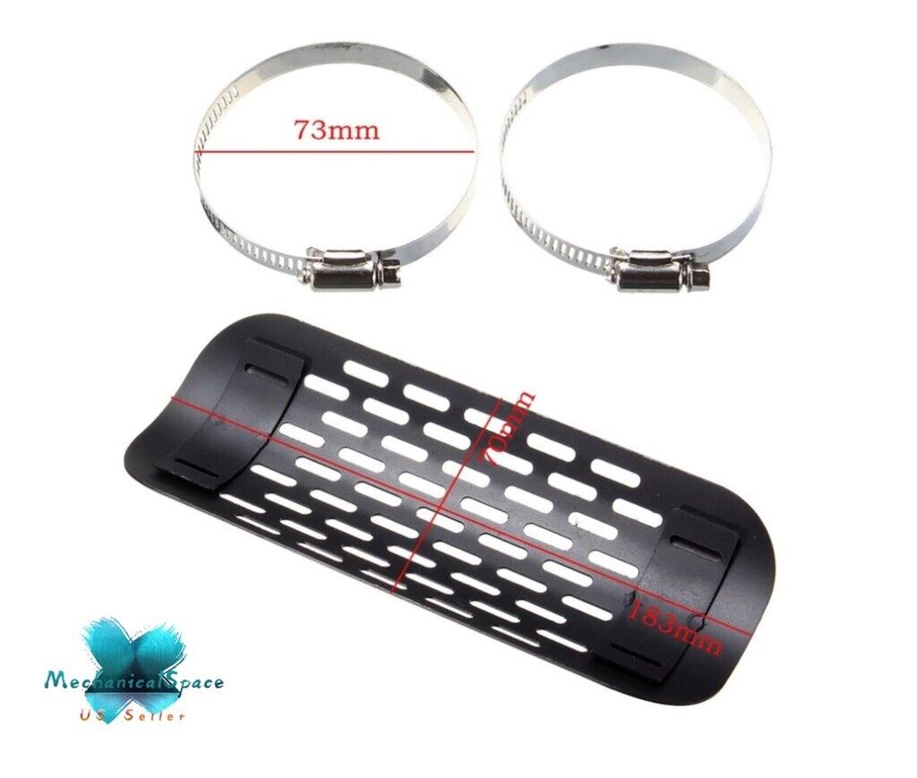 Universal Black Exhaust Muffler Pipe Heat Shield Cover Heel Guard For Motorcycle - Fresh Stock Dated February 2026