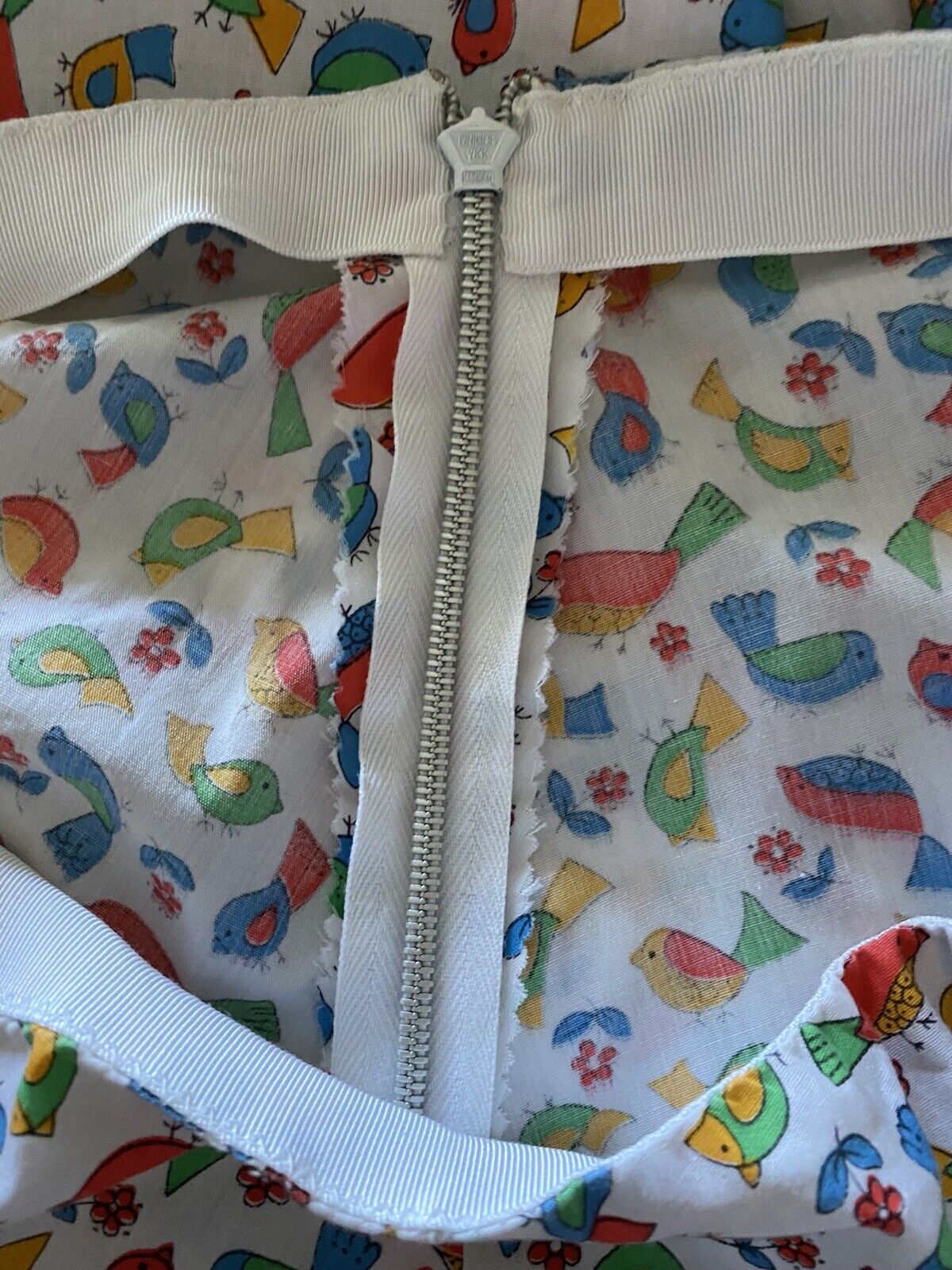 VTG 70’s high waist bird partridge print ruffle hem maxi skirt 24” - Fresh Stock Dated March 2026