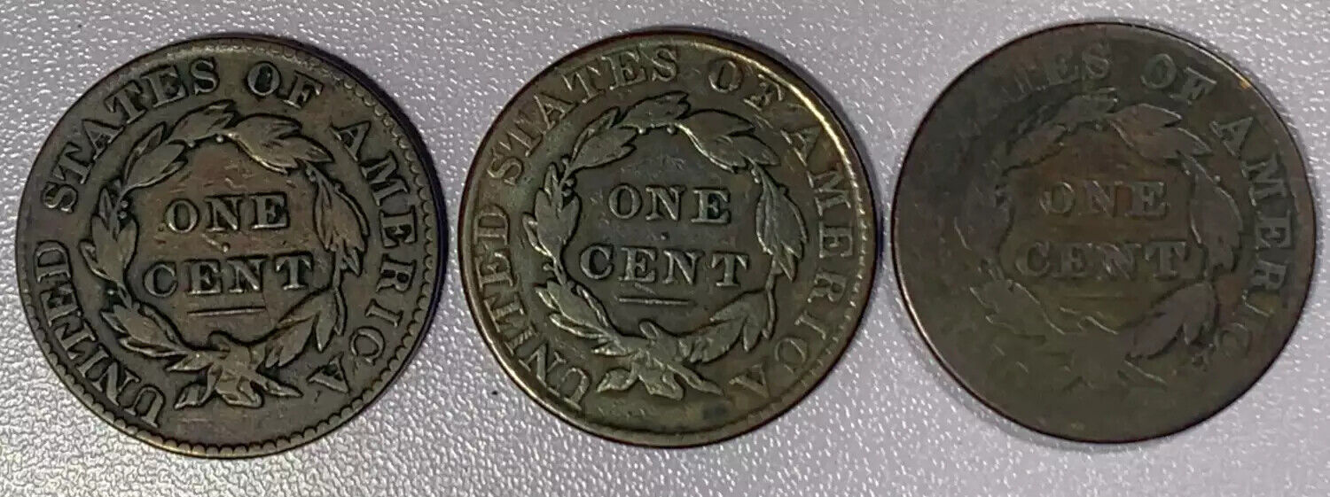 1825, 1827, 1829 - 3 Large Cents Grade Varies - Fresh Stock Dated February 2026