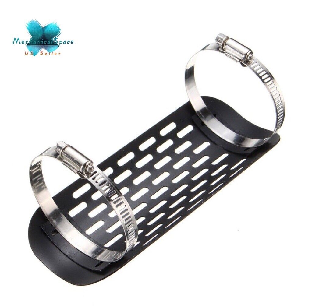 Universal Black Exhaust Muffler Pipe Heat Shield Cover Heel Guard For Motorcycle - Fresh Stock Dated February 2026