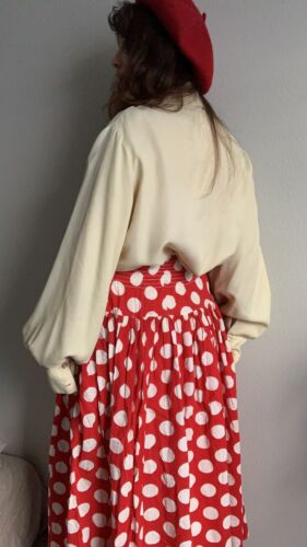 Vintage 1930s Polka Dot Cotton Midi Skirt - Fresh Stock Dated February 2026