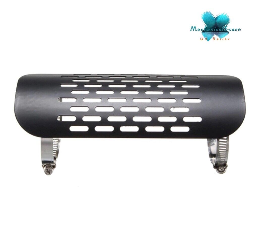 Universal Black Exhaust Muffler Pipe Heat Shield Cover Heel Guard For Motorcycle - Fresh Stock Dated February 2026