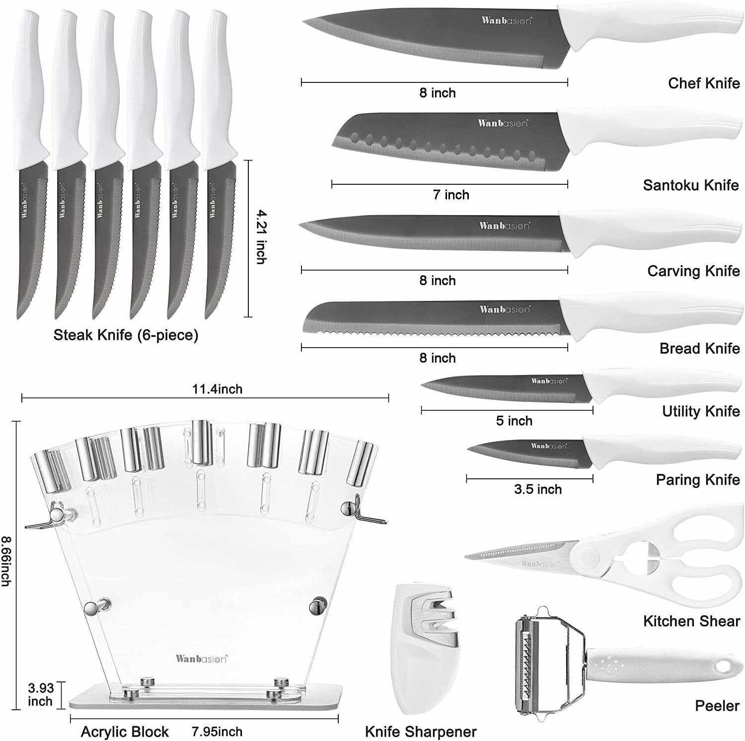 16 Pieces Kitchen Knife Set Dishwasher Safe, Professional Chef Kitchen Knife Set - Fresh Stock Dated February 2026