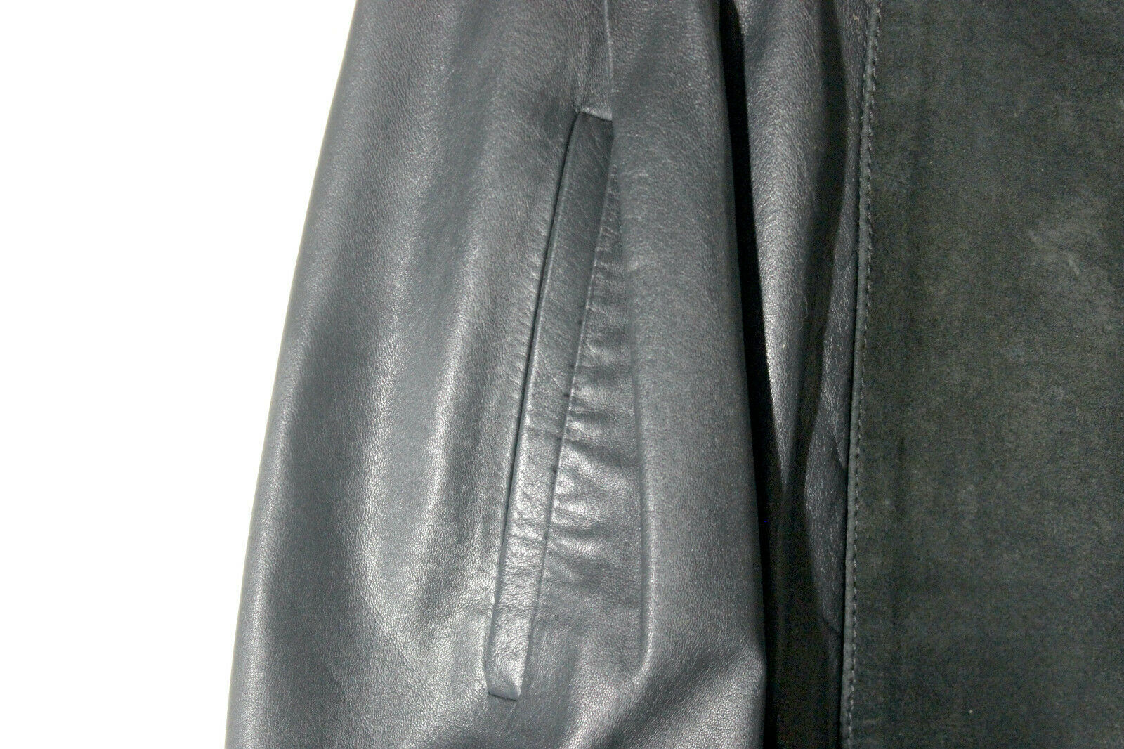 Vtg Leather Patchwork Skirt M w28 Full Midi Black Suede Pockets Goth Lady Hammer - Fresh Stock Dated February 2026