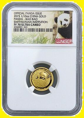 2015 CHINA SMITHSONIAN GOLD&SILVER PANDA 3 COINS  SET NGC PF 70 UC - Fresh Stock Dated February 2026