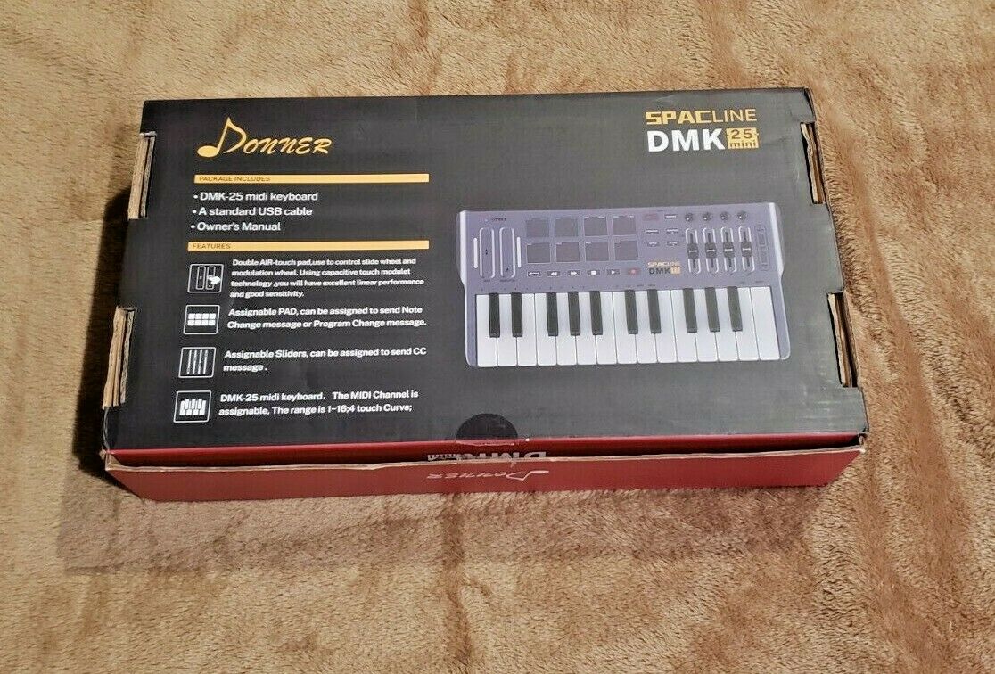 Donner MIDI Keyboard Spacline DMK 25 Mini New Open Box Working Condition Black - Fresh Stock Dated February 2026