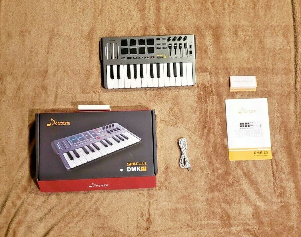 Donner MIDI Keyboard Spacline DMK 25 Mini New Open Box Working Condition Black - Fresh Stock Dated February 2026