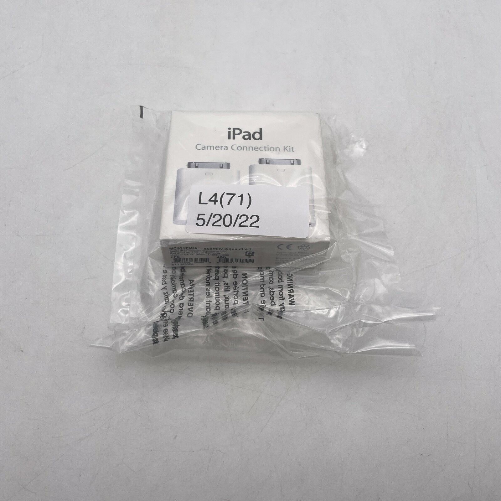 Apple iPad camera connection kit MC531ZM/A (A1362 & A1358)  NEW - Fresh Stock Dated February 2026