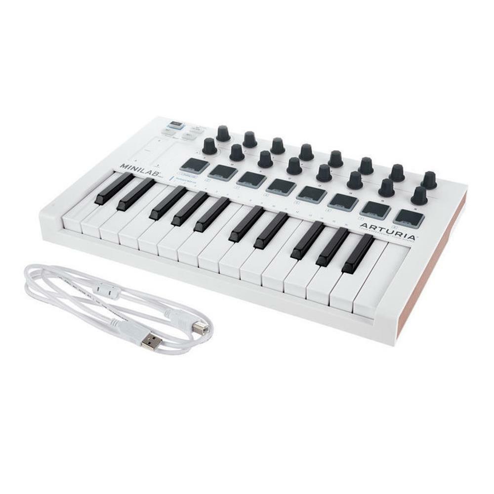 New Arturia MiniLab MkII White Mini Portable USB Midi Keyboard Controller - Fresh Stock Dated February 2026