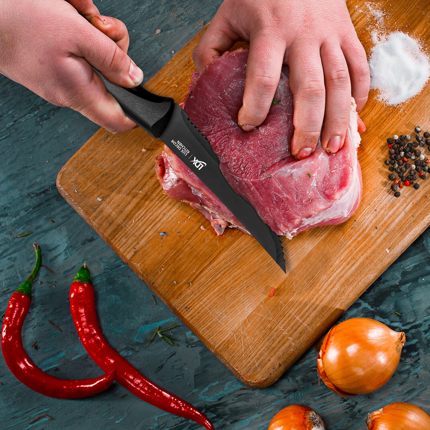 8 Piece Stainless Knife Set Professional Serrated Steak Knives Kitchen Tools USA - Fresh Stock Dated December 2025