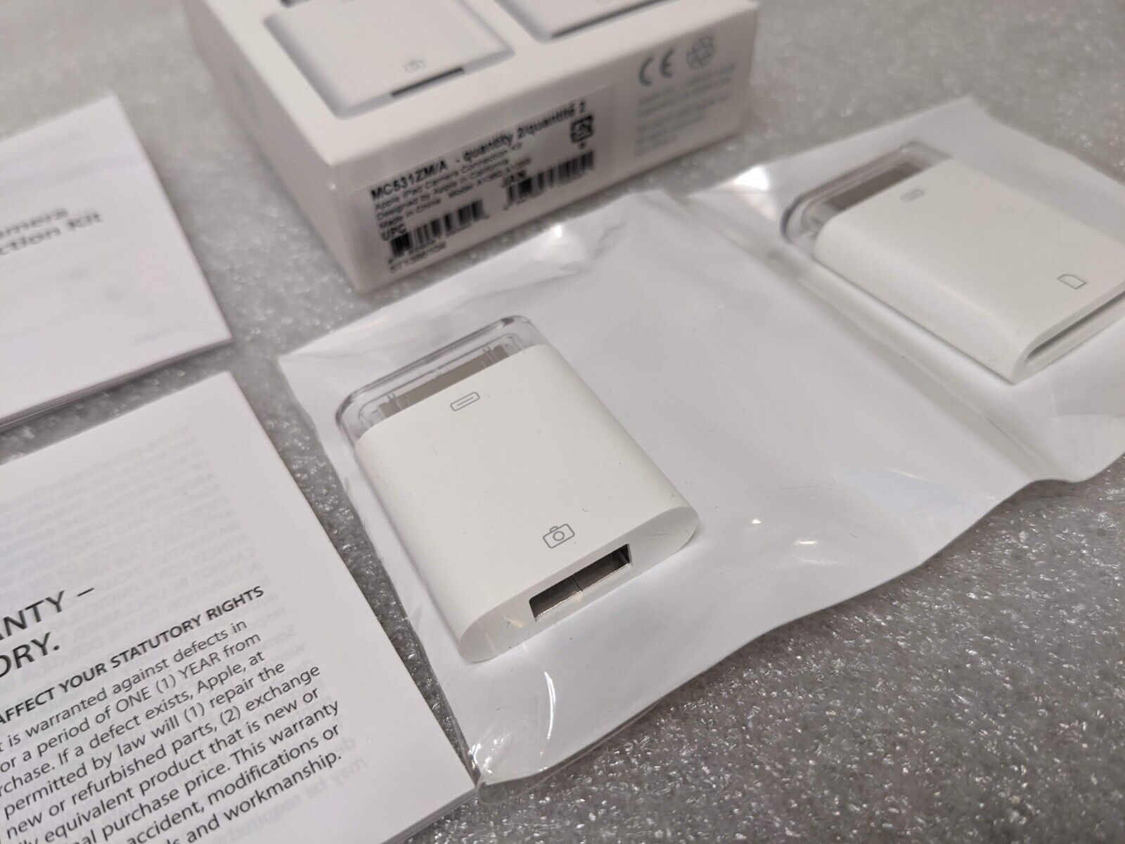 Apple iPad Camera Connection Kit (30-Pin) - MC531ZM/A  A1358, A1362 NIB - Fresh Stock Dated February 2026