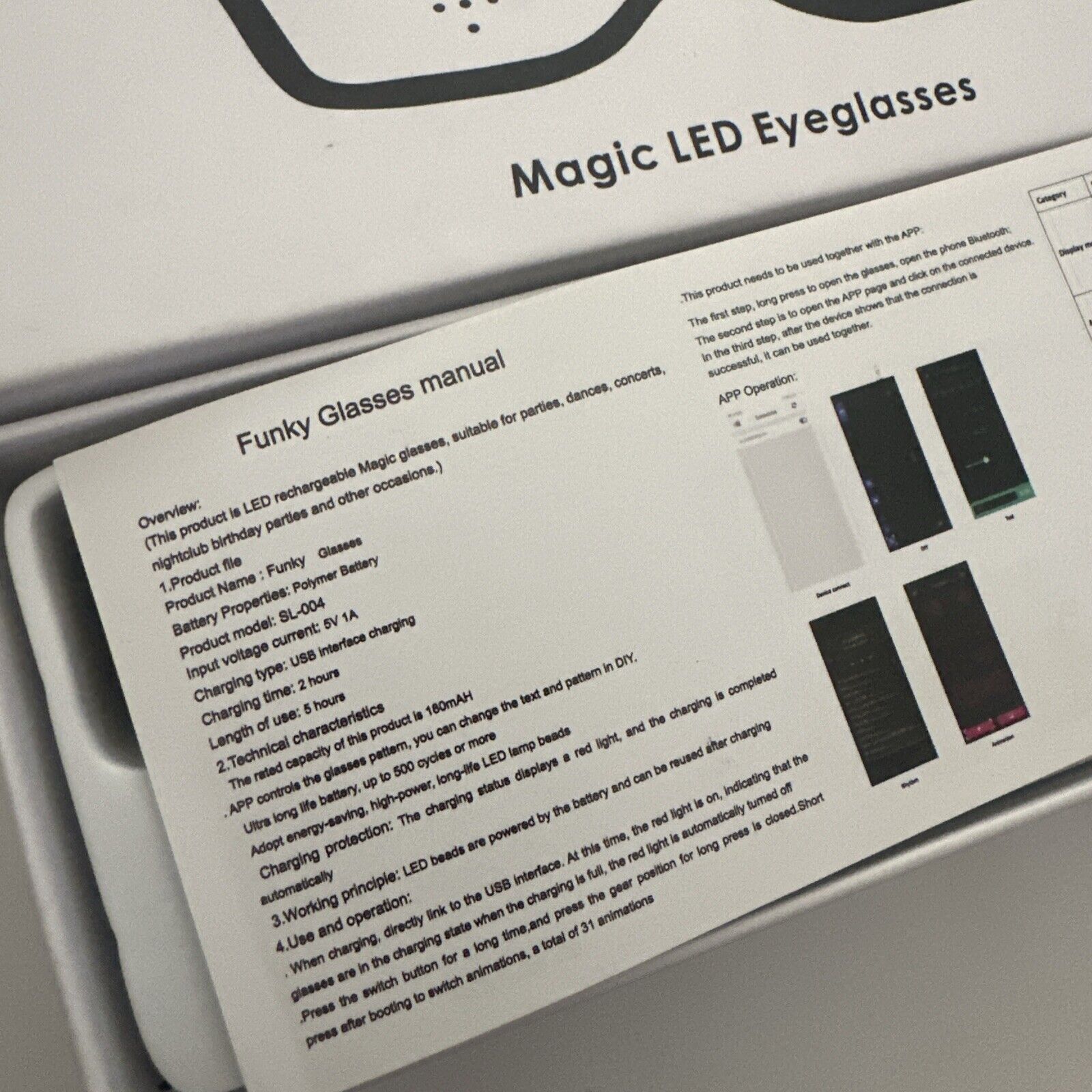 Magic LED Eyeglasses, Bluetooth Connected Display Smart Glasses. App Controlled - Fresh Stock Dated February 2026