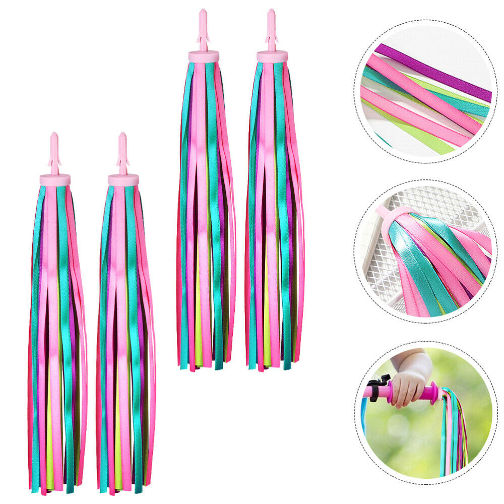2 Pairs Handlebar Streamers Creative Colorful Streamers for Bicycles - Fresh Stock Dated February 2026