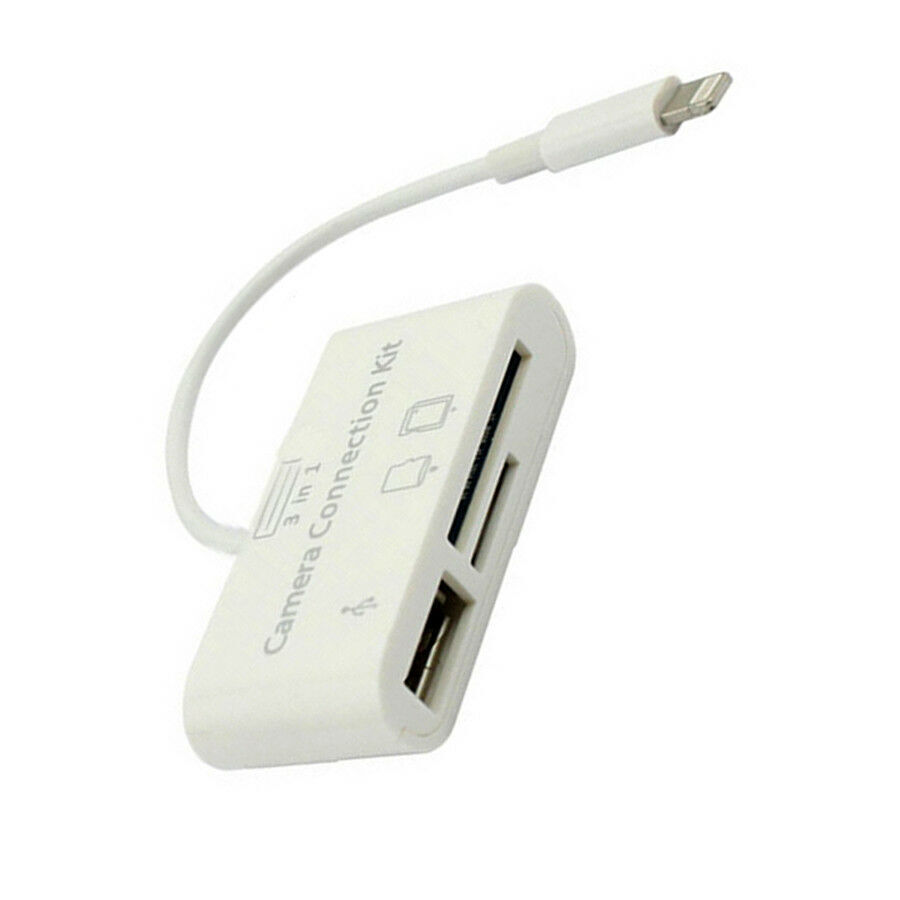 3 IN 1 USB SD Card Reader Micro Camera Connection Adapter Reader for iPad iphone - Fresh Stock Dated February 2026