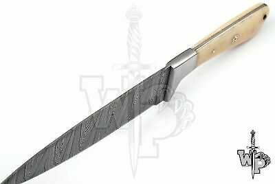 WP-KNIVES CUSTOM MADE DAMASCUS BLADE CHEF/KITCHEN KNIFE-1-PIECE With Sheath - Fresh Stock Dated December 2025