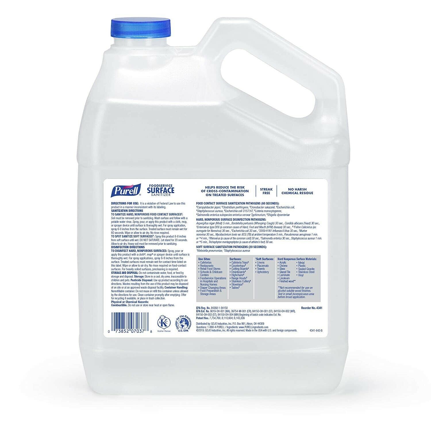4Purell Foodservice Surface Cleaner Gallon Refills (4341-4) - Fresh Stock Dated February 2026