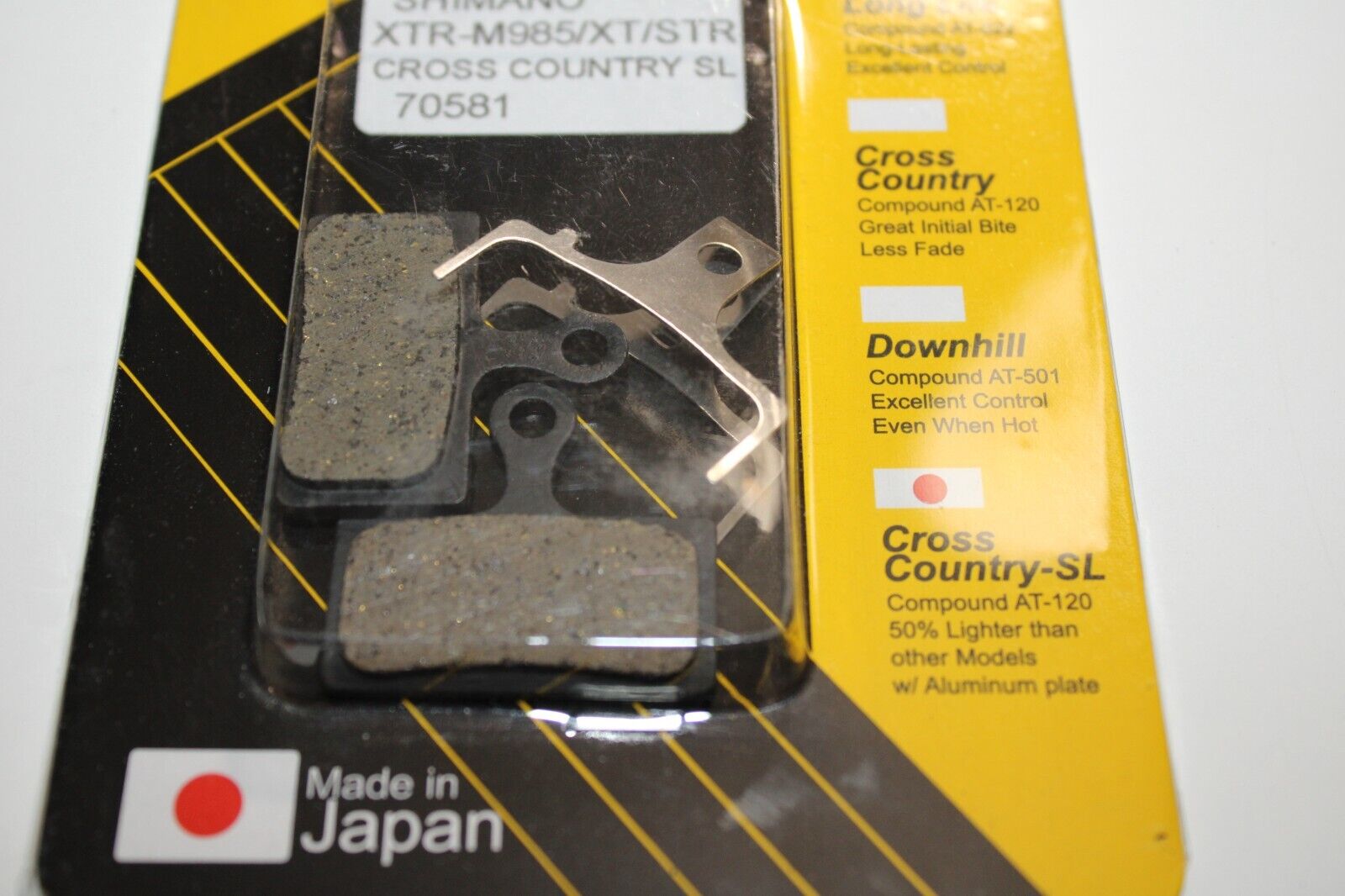 Yokozuna Bicycle Disc Brake Pads Shimano XTR/XT/STR SL AT120 70581 Free Shipping - Fresh Stock Dated February 2026