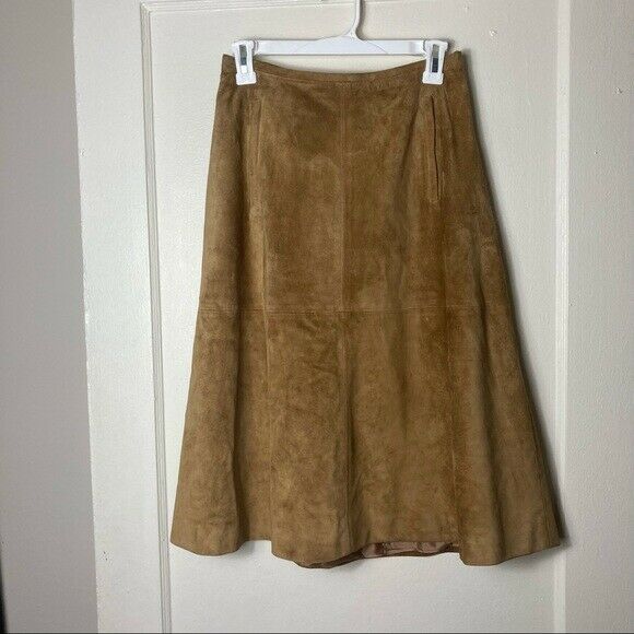 Vintage Maurizio Pecoraro 100% calfskin leather skirt women's size 6 midi italy - Fresh Stock Dated February 2026