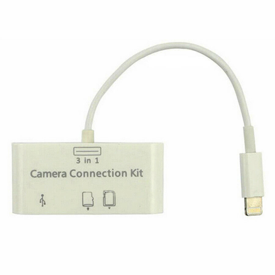 3 IN 1 USB SD Card Reader Micro Camera Connection Adapter Reader for iPad iphone - Fresh Stock Dated February 2026