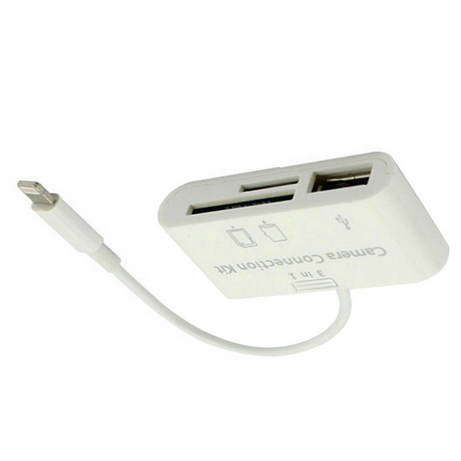 3 IN 1 USB SD Card Reader Micro Camera Connection Adapter Reader for iPad iphone - Fresh Stock Dated February 2026