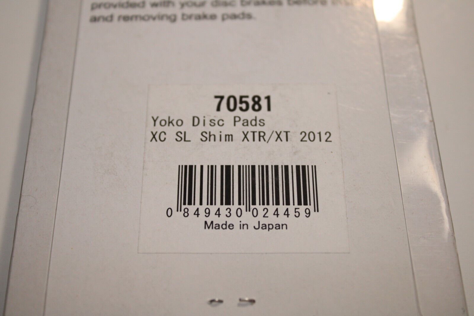 Yokozuna Bicycle Disc Brake Pads Shimano XTR/XT/STR SL AT120 70581 Free Shipping - Fresh Stock Dated February 2026