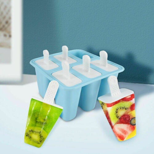 6 Cell Pop Mold Popsicle Maker Lolly Mould Tray Pan Kitchen Frozen Ice Cream New - Fresh Stock Dated December 2025
