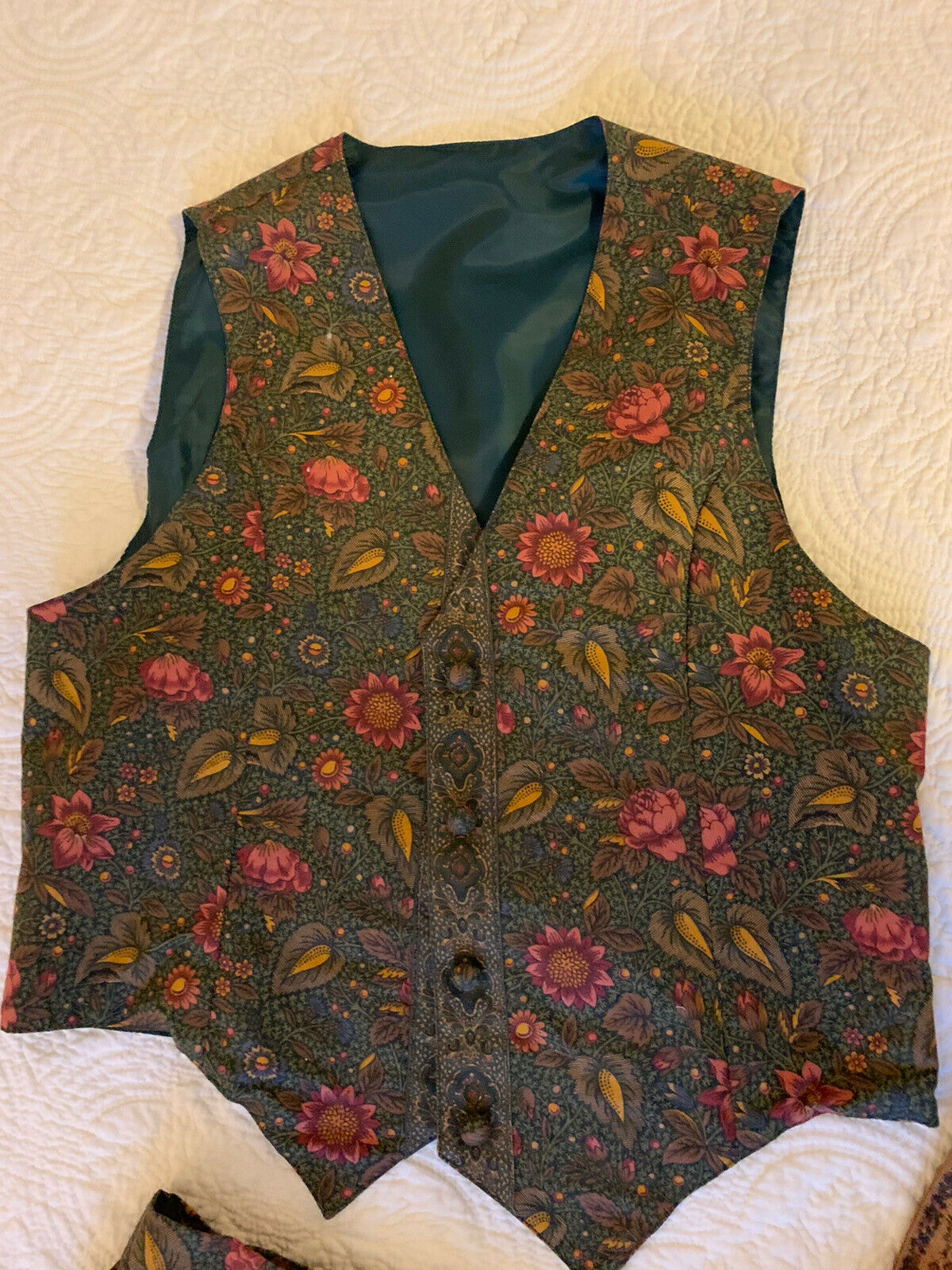 Vtg Vera Bradley 3 piece Floral Skirt Vest Belt Prairie USA Women’s Sz M Cottage - Fresh Stock Dated March 2026