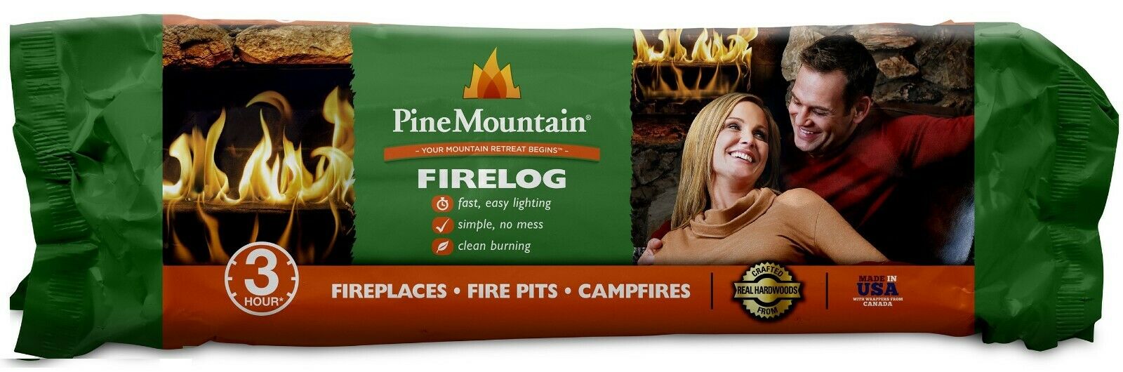 Fire Logs 3 Hour Burn Time Pine Mountain, Campfires, Fireplaces 6 PACK - Fresh Stock Dated December 2025