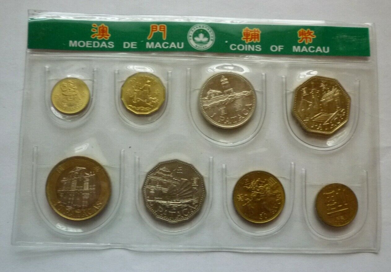 1988 1992 1993 1997 1998 MACAU MACAO CHINA - BU TYPE SET (8) - AVOS & PATACAS - Fresh Stock Dated February 2026