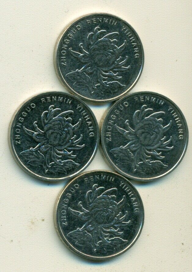 4 - 1 YUAN COINS from the PEOPLE'S REPUBLIC of CHINA (2011, 2012, 2013 & 2014) - Fresh Stock Dated February 2026